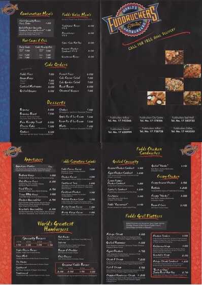 menu Fuddruckers Restaurant